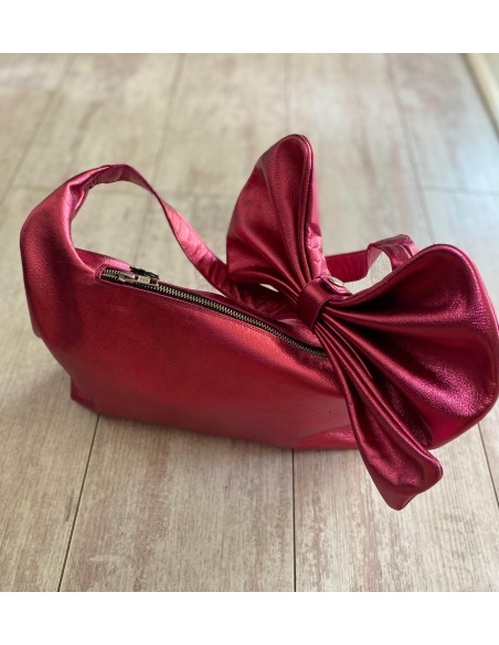 CARTERA LA TABLA ESMERALDA FUCSIA METALIZADA
