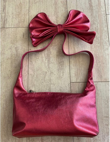 CARTERA LA TABLA ESMERALDA FUCSIA METALIZADA