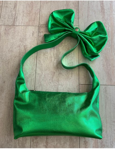 CARTERA LA TABLA ESMERALDA VERDE METALIZADA