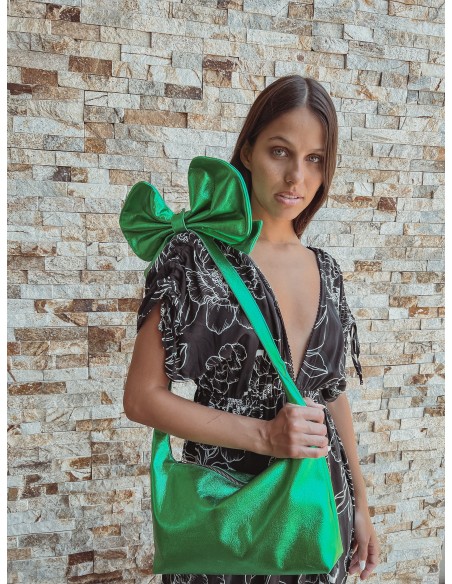 CARTERA LA TABLA ESMERALDA VERDE METALIZADA