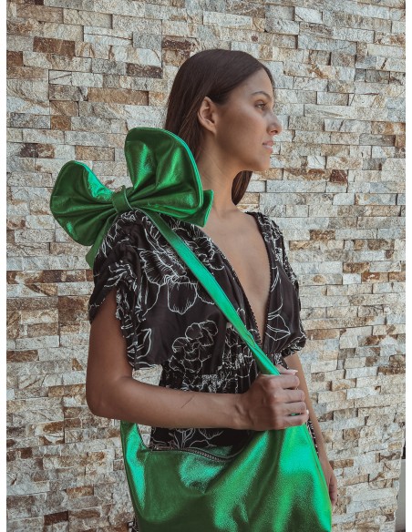 CARTERA LA TABLA ESMERALDA VERDE METALIZADA