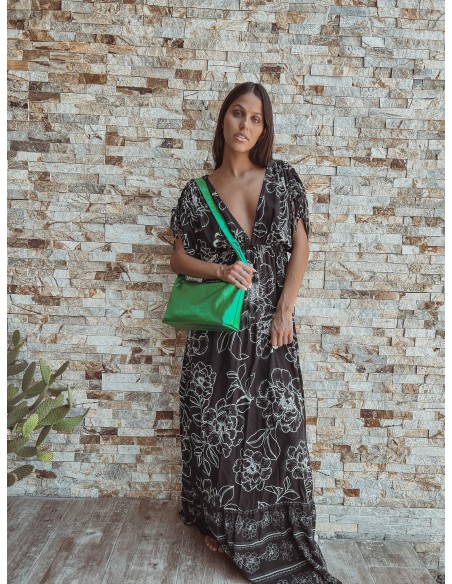 CARTERA LA TABLA ESMERALDA VERDE METALIZADA