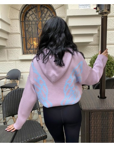SWEATER POLERÓN LUZ VIBRANT ÁNGEL INFINITO LILA ALAS CELESTES