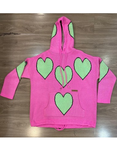 KIDS - SWEATER POLERÓN LUZ VIBRANT SRI YANTRA ROSA CORAZONES VERDE NEÓN