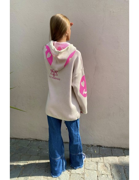 SWEATER POLERON LUZ VIBRANT SMILEY BEIGE CARITAS ROSA
